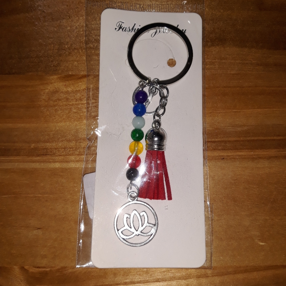 Chakra/Lotus/Tassle Key Chain - Picture 2 of 2